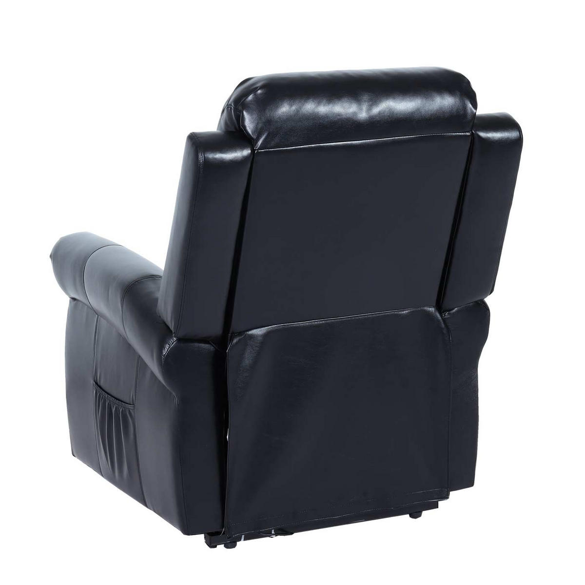 MASSAGESESSEL HxBxT 144x83x83cm Sitzhöhe 50cm Kunstleder Schwarz Sessel - Schwarz, Kunststoff (83/144/83cm) - BERLINLODGE