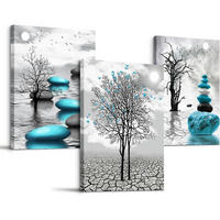 WANDBILD Großer Baum See Landschaft 70 x 50 cm - Multicolor, Textil (50/0.5cm)