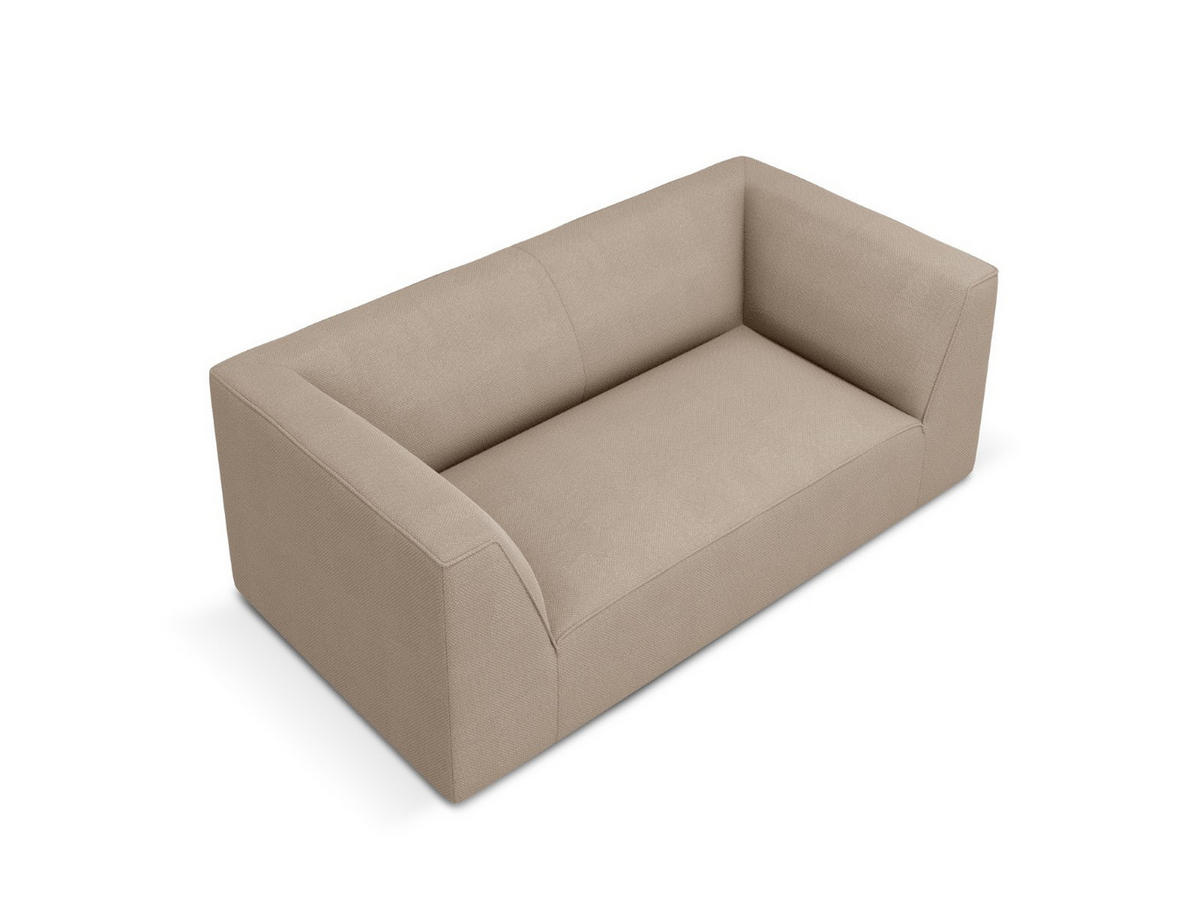 SOFA Ruby aus strukturiertem Stoff dunkelbeige 2 Sitzplätze - Sandfarben, Textil (174/69/93cm) - Micadoni