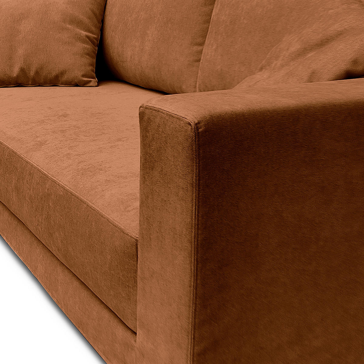 3-SITZER SOFA mit Wechselbezug - Webstoff - Kupferfarben, Textil (245/63/122cm) - home24