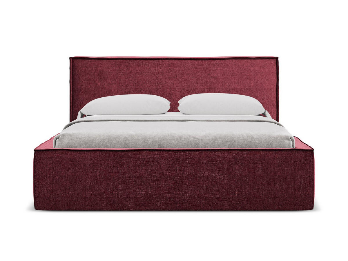 POLSTERBETT mit Bettkasten und Lattenrost 160x228 Rot - Rot/Weinrot, Kunststoff/Textil (140/200cm) - Makamii