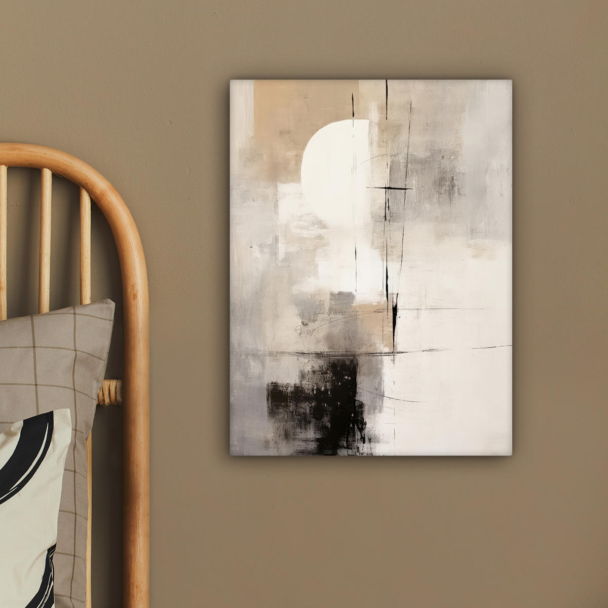 LEINWANDBILD Abstrakt - Kunst - Grau 30x40 cm - Hellgrau, Textil (30/40cm) - MuchoWow
