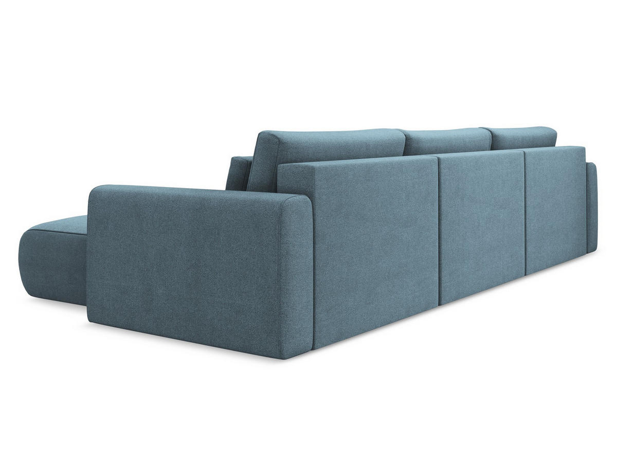 WOHNLANDSCHAFT Strukturstoff Stoff Blau - Blau/Schwarz, Kunststoff/Textil (340/82/149cm) - Makamii