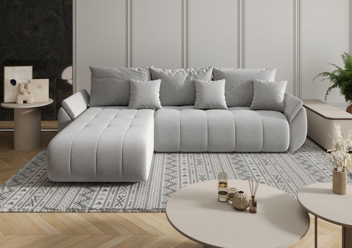ECKSOFA mit Schlaffunktion TOKYO L Wind 84 - Grau, Textil (280/185cm) - Bedante
