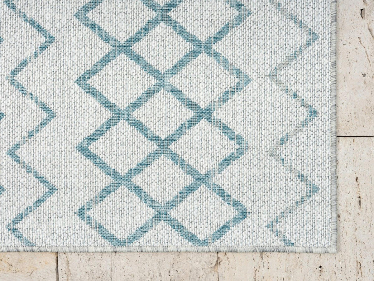 OUTDOORTEPPICH Lumina Petrol,Hellgrau,Creme 160/230 cm - Petrol, Textil (160/230cm) - My-Rug