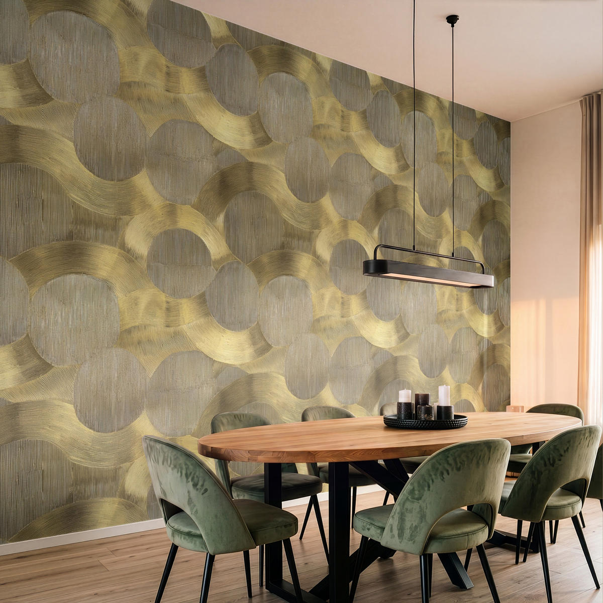 TAPETE - Modern - Geometrisch - Gold - 400x300 cm - Goldfarben, Papier (400/300cm) - OnlyWow