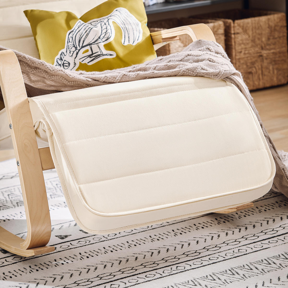SCHAUKELSTUHL Weiß - Weiß, Holz/Textil (66/80/68cm) - SoBuy