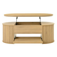 KONFERENČNÍ stolek 110/55,5/40 cm přírodní z MDF se zvedací deskou a výsuvnou policí - přírodní, kompozitní dřevo (110/55.5/40cm) - OKWISH