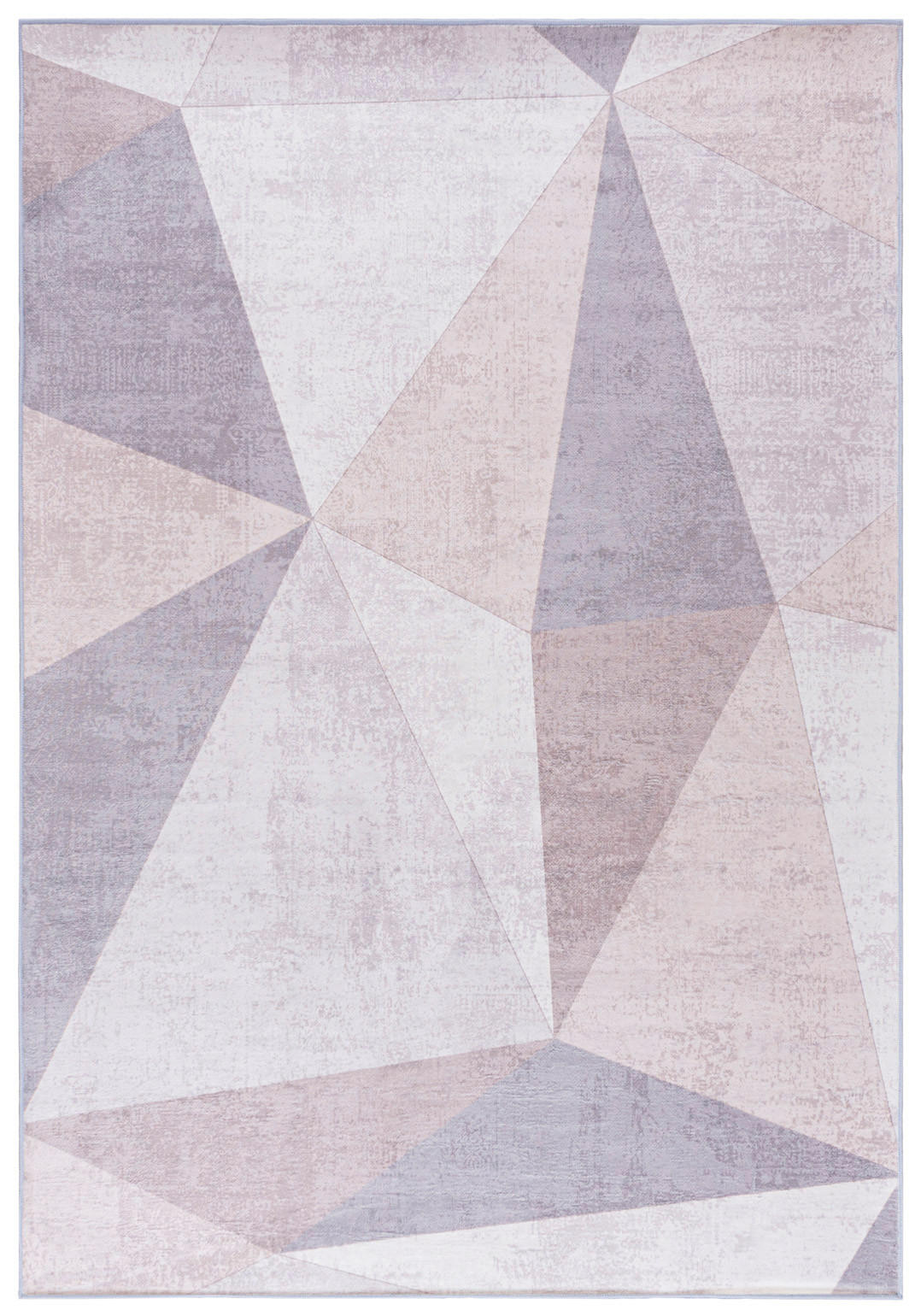 TEPPICH Beige Modern Geometrisch - Kurzflor Rechteckig, Modern, Stilvoll - 120 x 170 cm - Hellrosa/Creme, Textil (120/170cm) - Mazovia