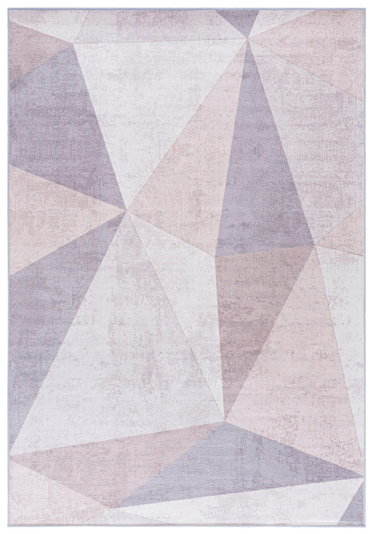 TEPPICH Beige Modern Geometrisch - Kurzflor Rechteckig, Modern, Stilvoll - 120 x 170 cm - Hellrosa/Creme, Textil (120/170cm) - Mazovia