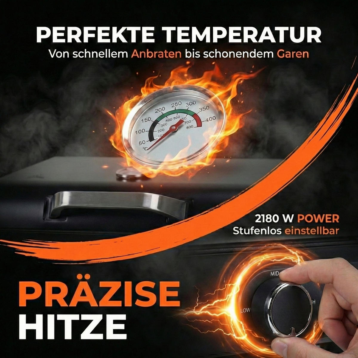 ELEKTROGRILL 2in1 BBQ928 - Schwarz, Kunststoff (27.6/84.2/58.3cm) - Sommertal