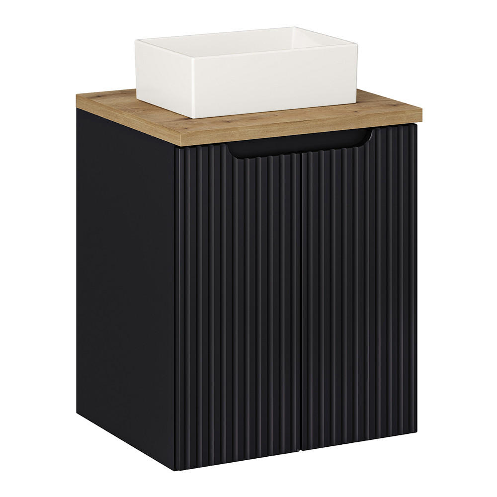 WASCHTISCH Newport-56 - Schwarz, Holzwerkstoff (50/71/40cm) - Lomado