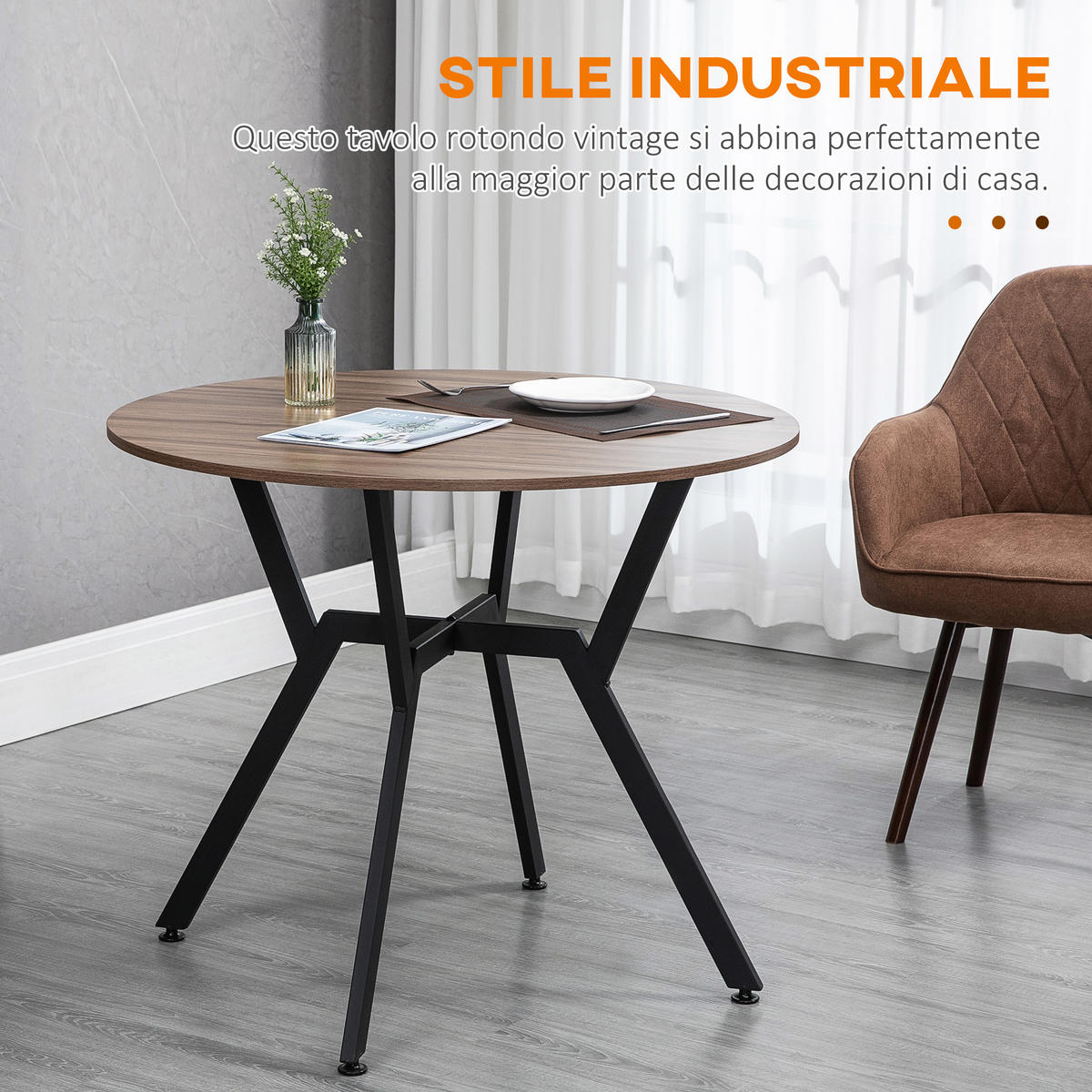 ESSTISCH Braun 1 Stück - Braun, Naturmaterialien (90/90/76cm) - GiPP