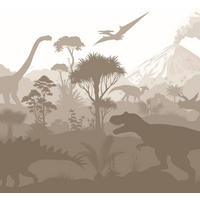FOTOTAPETE Dinosaurier 300 x 279 cm - Braun, Papier (300/279cm) - ESTAhome