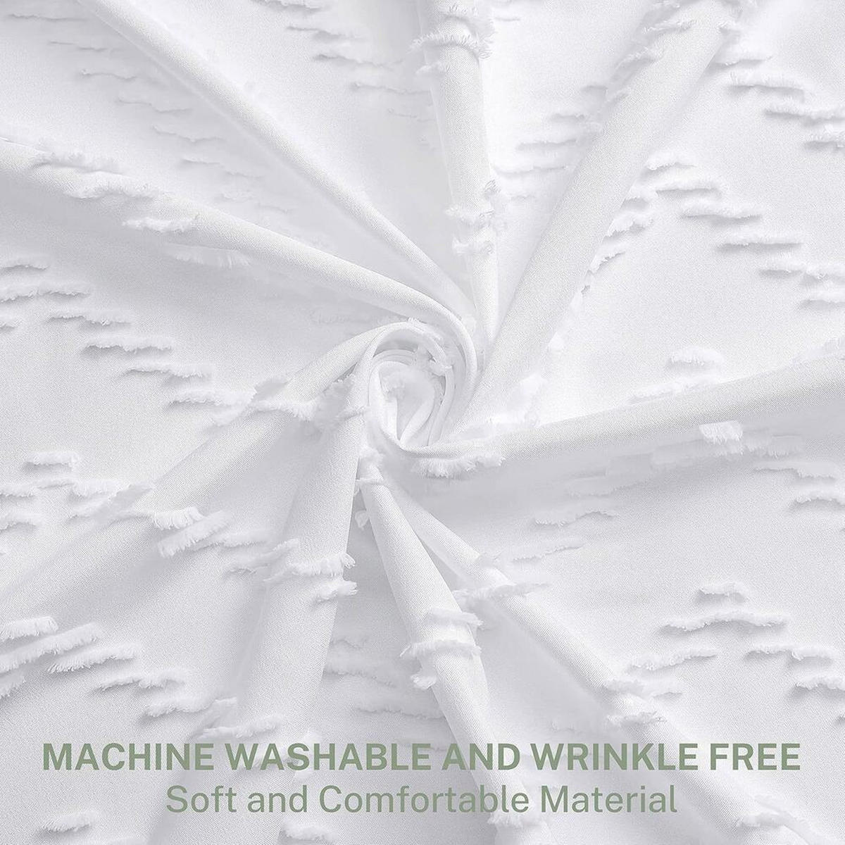 DUSCHVORHANG, weiß, „W“-Muster, 183 x 183 cm, Polyester - Weiß, Textil (183/183cm) - Authentics