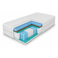 TASCHENFEDERKERNMATRATZE Premium-Kokos 200x200x21 cm, 7 Zonen, Härtegrad H3/H4, Farbe: Weiß, inkl. Bezug - Weiß, Textil (200/200cm) - Marpur