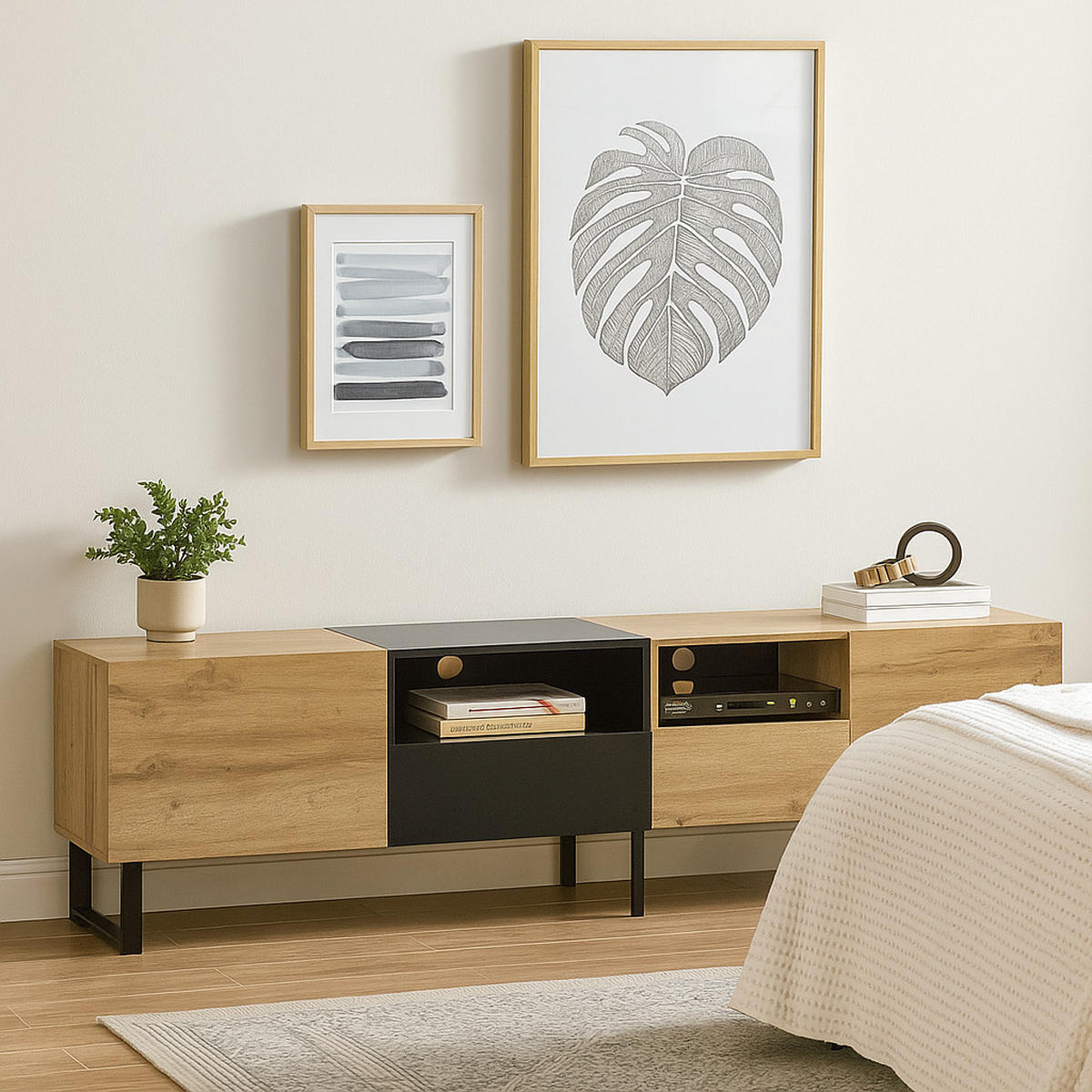 TV-SCHRANK Braun 190/38/48 cm - Braun, Holzwerkstoff (38/48/190cm) - Urban Meuble