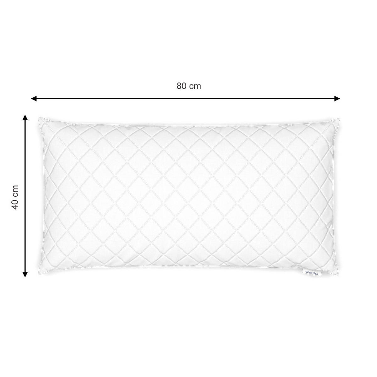 KOPFKISSEN Weiß 40 x 80 cm 2er Set - Weiß, Textil (40/80cm) - VitaliSpa