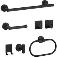 BADEZIMMER-REGAL-SET, schwarz, 42/18/6 cm - Schwarz, Metall (18/6/42cm)