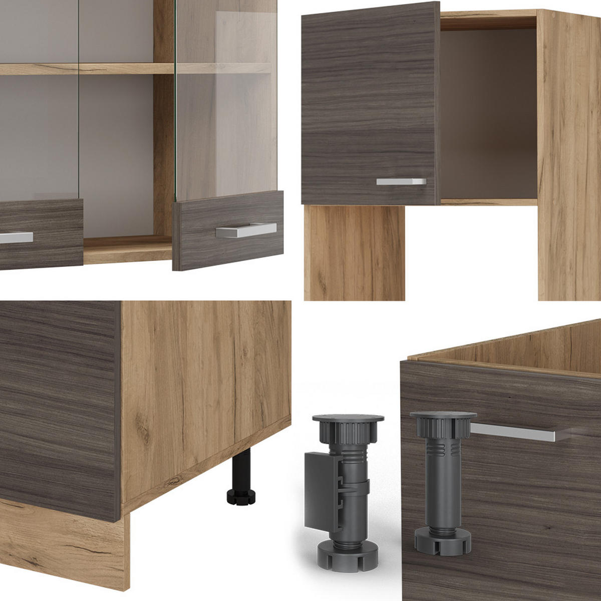 Honigeiche/Grau, Holzwerkstoff (247/81.6/60cm) - Vicco