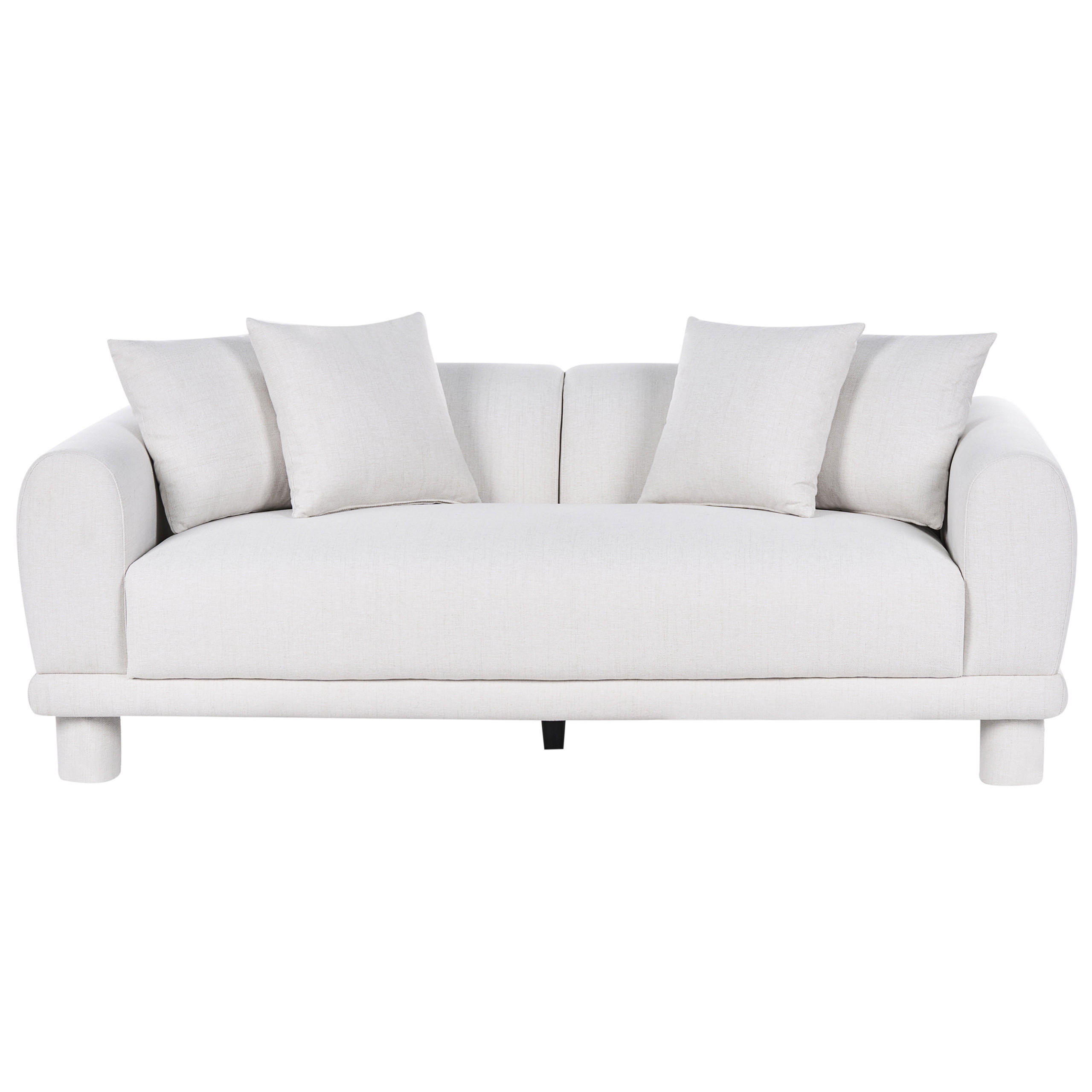3-SITZER-SOFA Stoff Cremeweiß Pori - Creme, Textil (202/74/93cm) - Beliani
