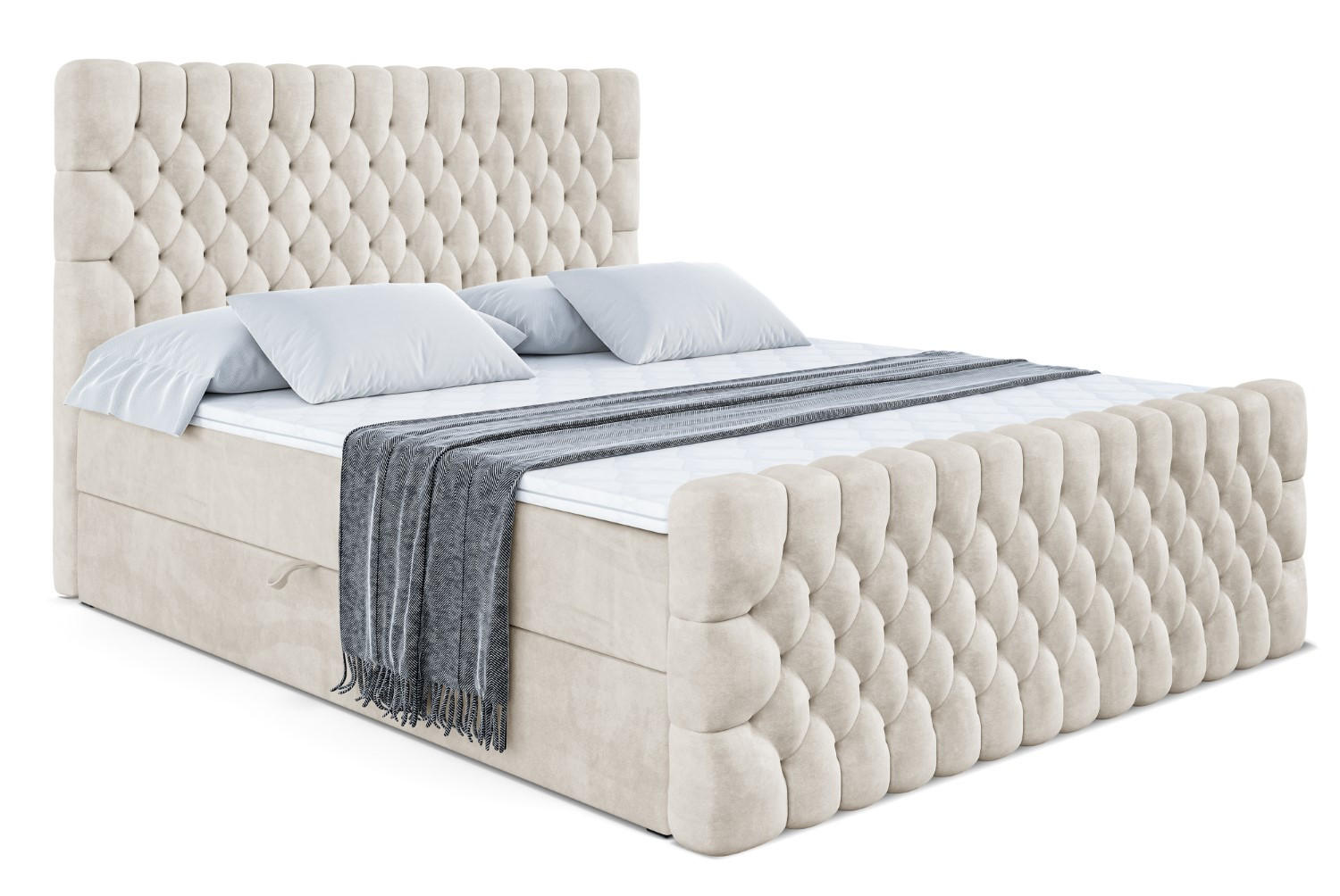 BOXBETT SERENE-Z - 140 x 200 - H4 - Ecru - Ecru, Holzwerkstoff (140/200cm) - ALTDECOR