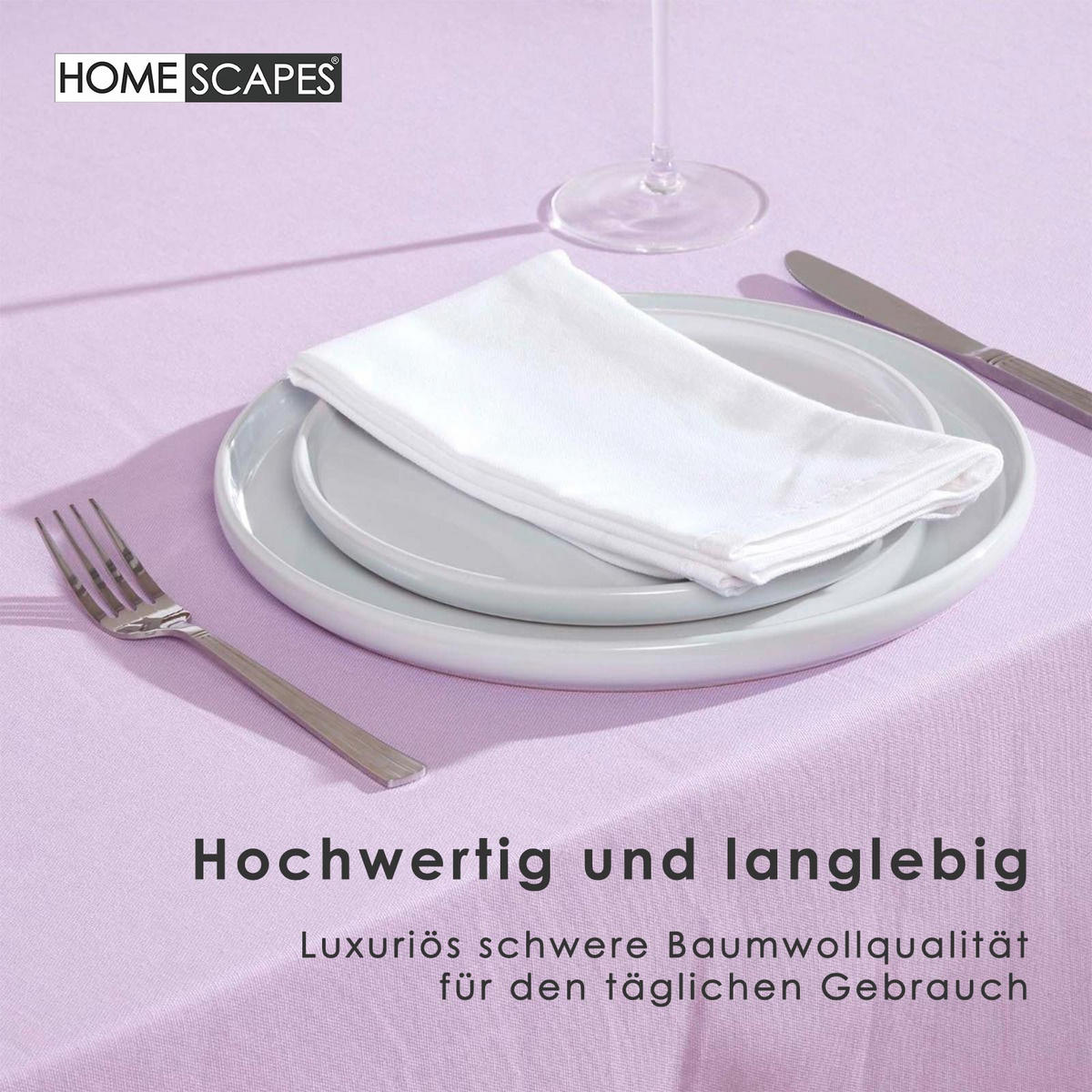 TISCHDECKE flieder 137/228 cm, 100% Baumwolle - Flieder, Textil (137/228cm) - Homescapes
