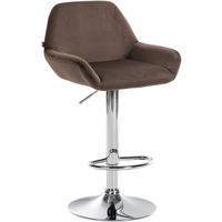 BARHOCKER Samt braun - Chromfarben/Braun, Textil/Metall (51/89/52cm) - CLP