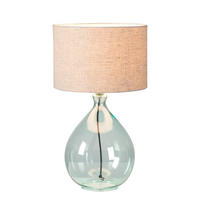 TISCHLEUCHTE - 1-flammig - Hellbraun, Glas/Textil (30/30/54cm) - home24