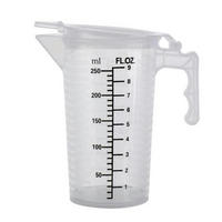 MESSBECHER transparent 250 ml mit Deckel und Griff - Transparent, Kunststoff (0.25L)