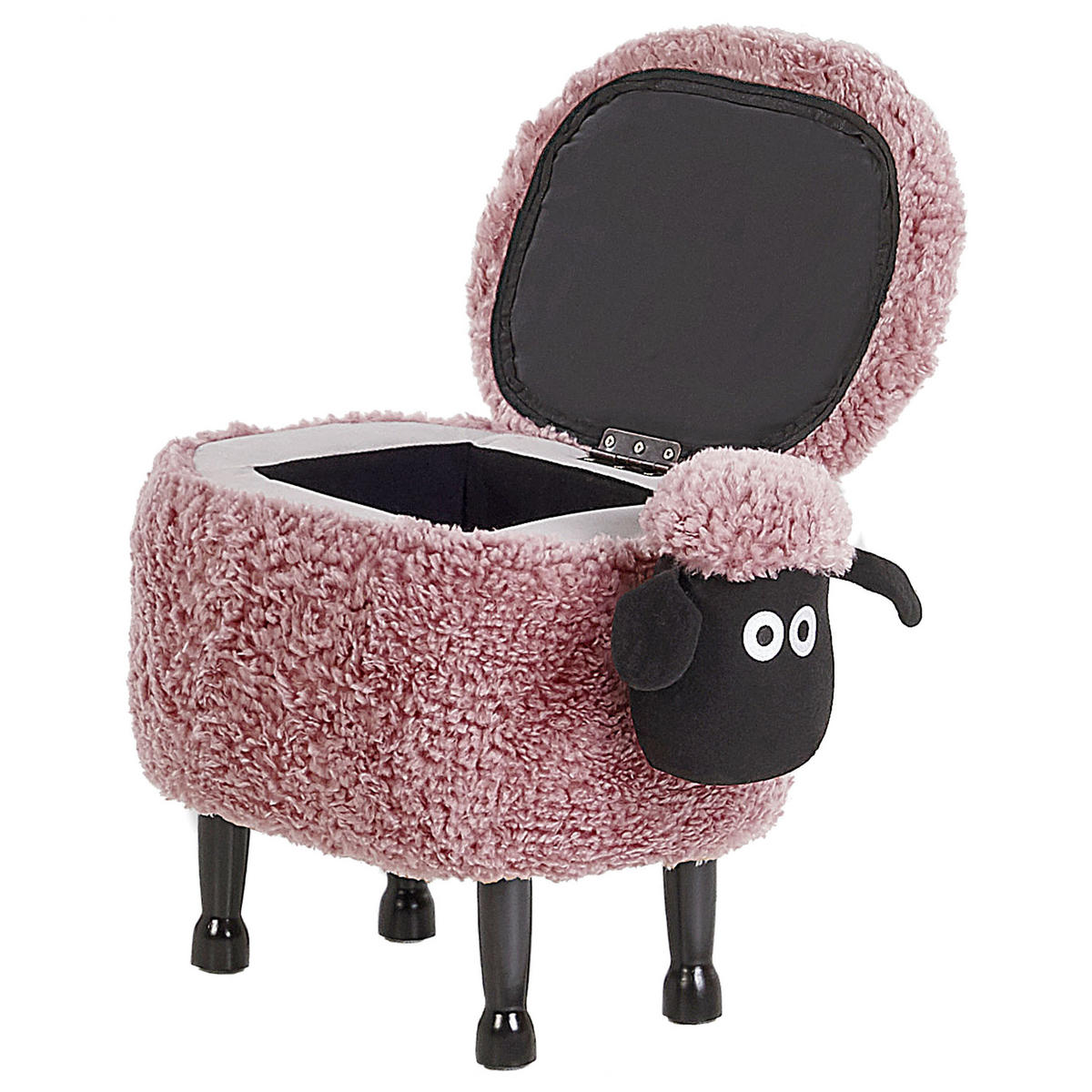 TIERHOCKER Sheep 35/55/40 cm - Pink, Kunststoff/Textil (55/40/35cm) - Beliani