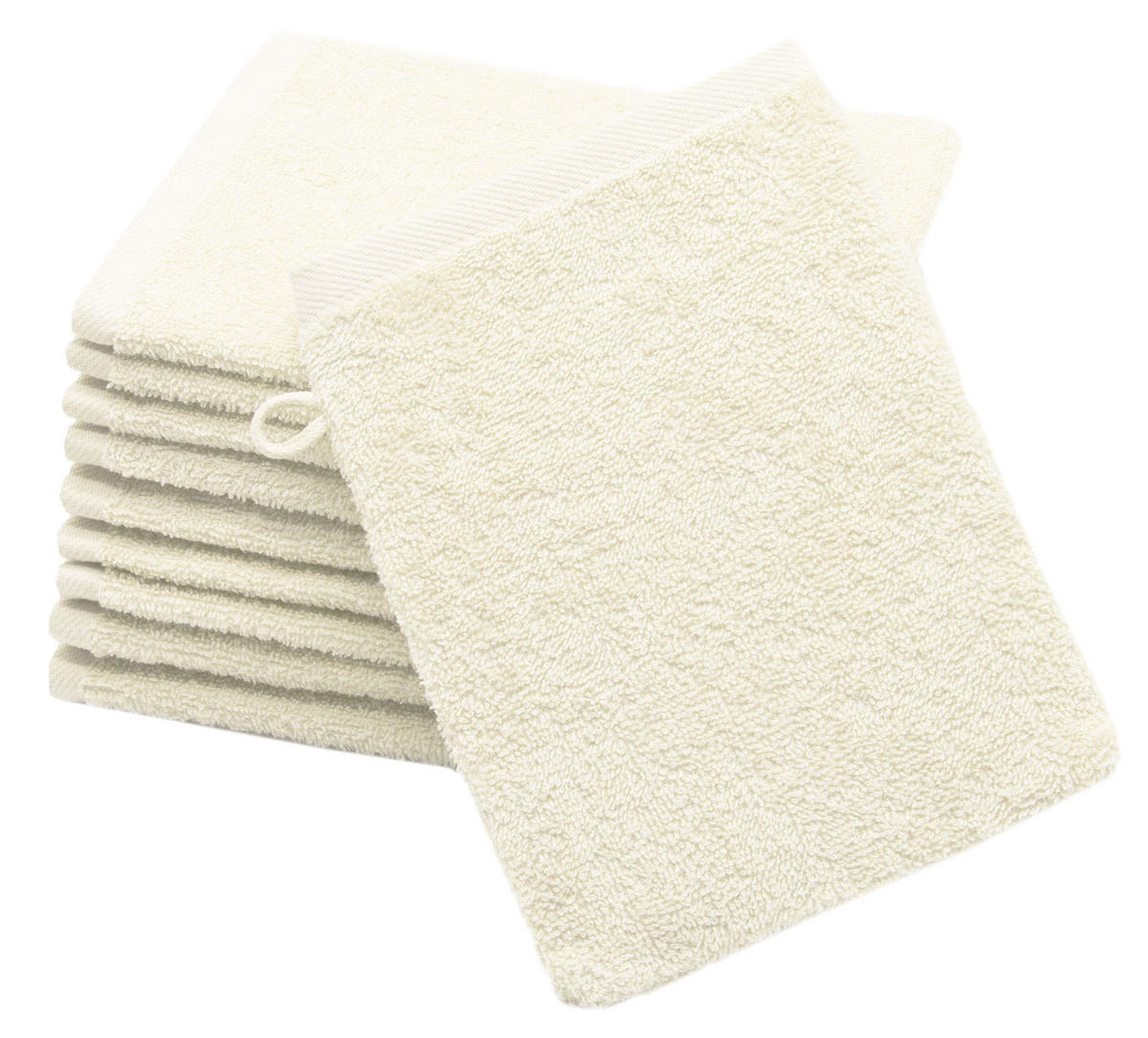 WASCHHANDSCHUH, 10er-Set, 16x21 cm, 100% Baumwolle, Braun - Creme, Textil (16/21cm) - Zollner