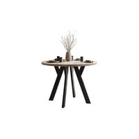 ESSTISCH VOLTA GLOSS 100/100/72,5 cm Tischplatte: Kaschmir Glanz; Gestell: Schwarz - Kaschmir/Schwarz, Holzwerkstoff/Metall (100/100/72.5cm) - Lookway