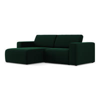 ECKSOFA Links Samt Stoff Grün - Blau/Dunkelgrün, Kunststoff/Textil (167/224cm) - Makamii