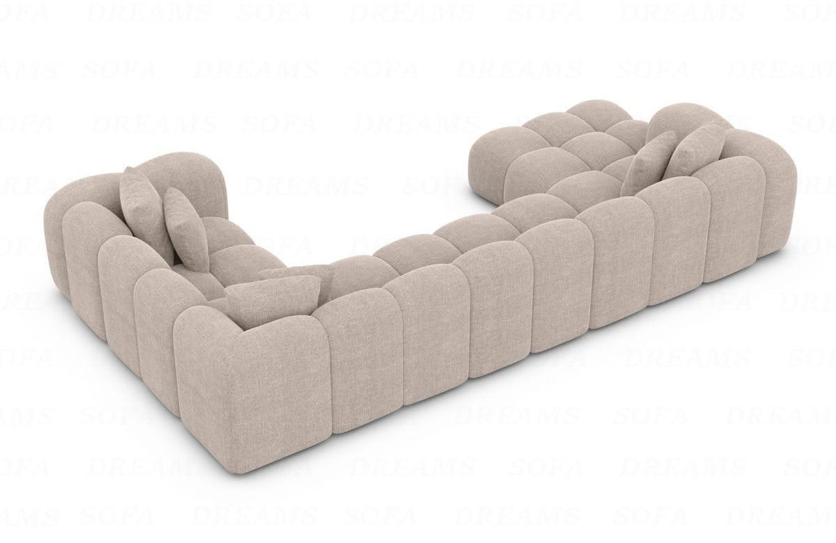 WOHNLANDSCHAFT Cloud Beige Strukturstoff - Beige, Kunststoff (314/72/184cm)