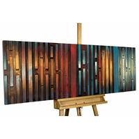 HOLZBILD Bunt 144/44 cm - Multicolor, Holz (6/44cm) - KUNSTLOFT