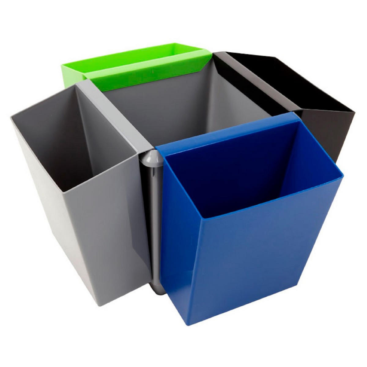 PAPIERKORB Viereckig Kegelförmig 21 Liter 31x28x28xm Kunststoff Grau - Grau, Metall (28/31/28cm) - PROREGAL