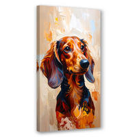 LEINWANDBILD Brauner Dackel Hund Tier 40x80cm - Braun, Textil (40/80cm) - Feeby