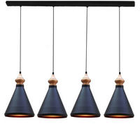 PENDELLEUCHTE Multiline 4-tlg - Schwarz, Metall (25/25/40cm) - Bamyum