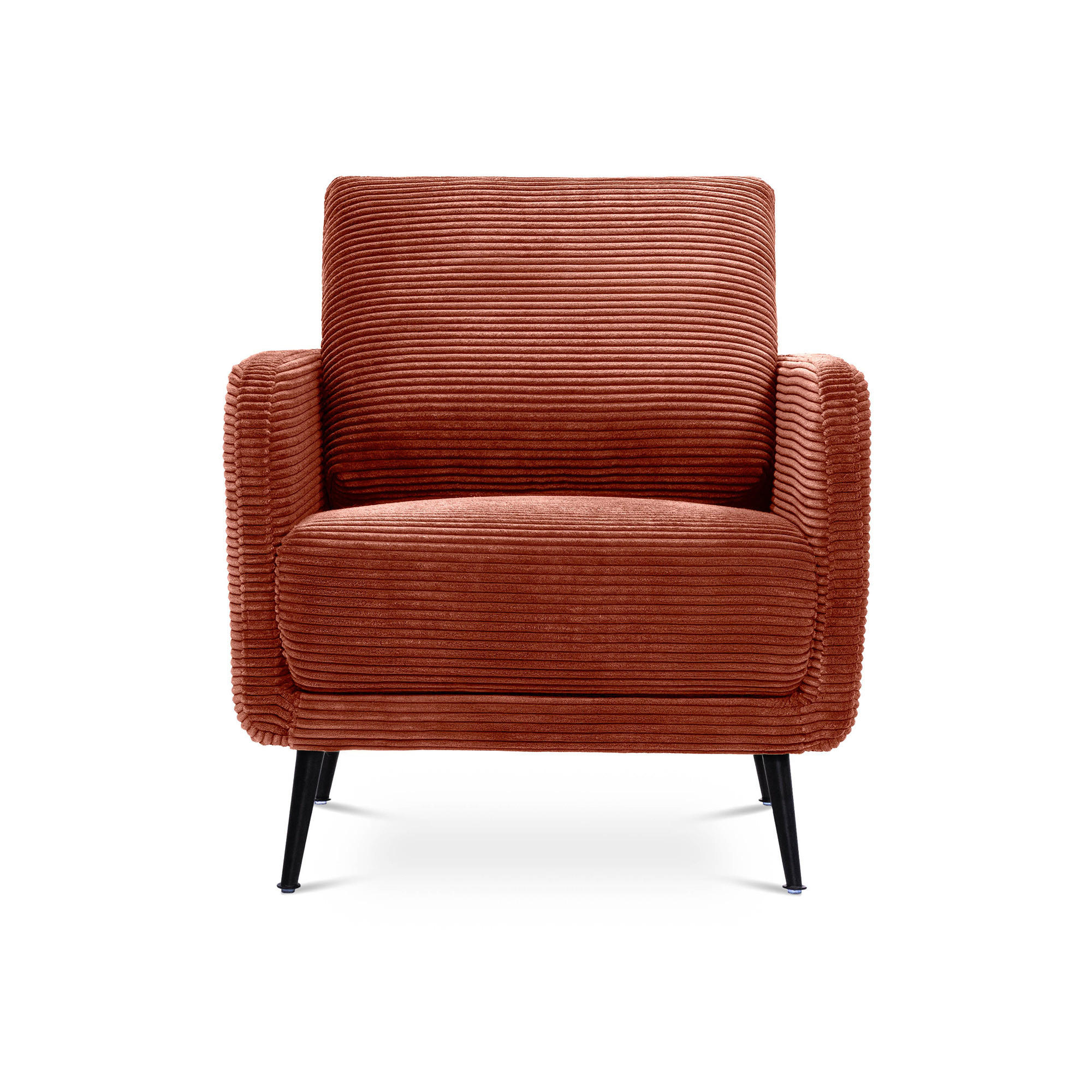 DESIGNER-SESSEL Emma aus Cord in Terrakotta - Rotbraun/Terra cotta, Holz/Holzwerkstoff (71/81/75cm) - Sicaan