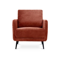 DESIGNER-SESSEL Emma aus Cord in Terrakotta - Rotbraun/Terra cotta, Holz/Holzwerkstoff (71/81/75cm) - Sicaan