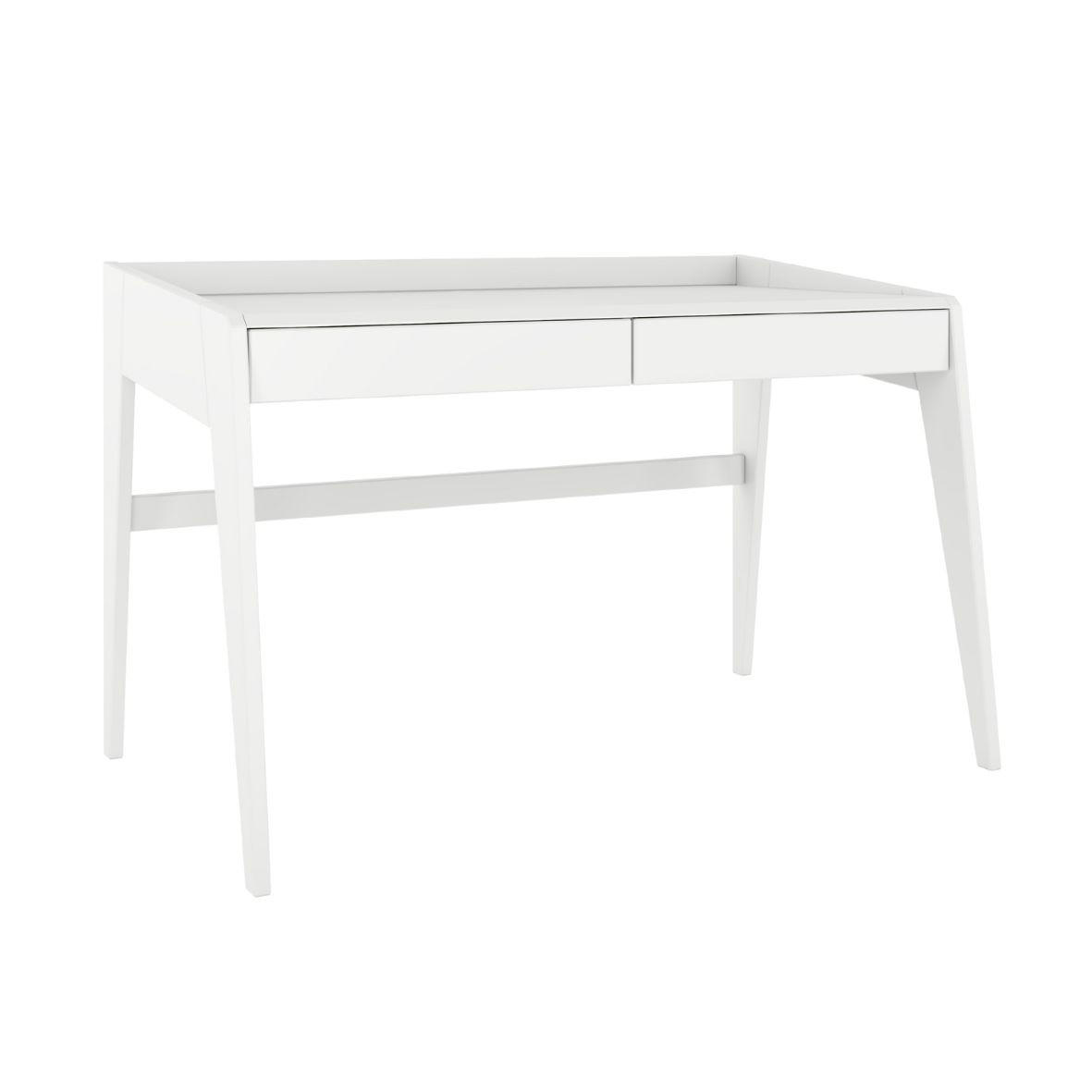 SCHREIBTISCH Lisa, 125/70/81 cm in Vollflächiges Weiß (RAL 9003), Buchenholz - Klar/Weiß, Holz/Buchenholz (70/125/81cm) - Visby