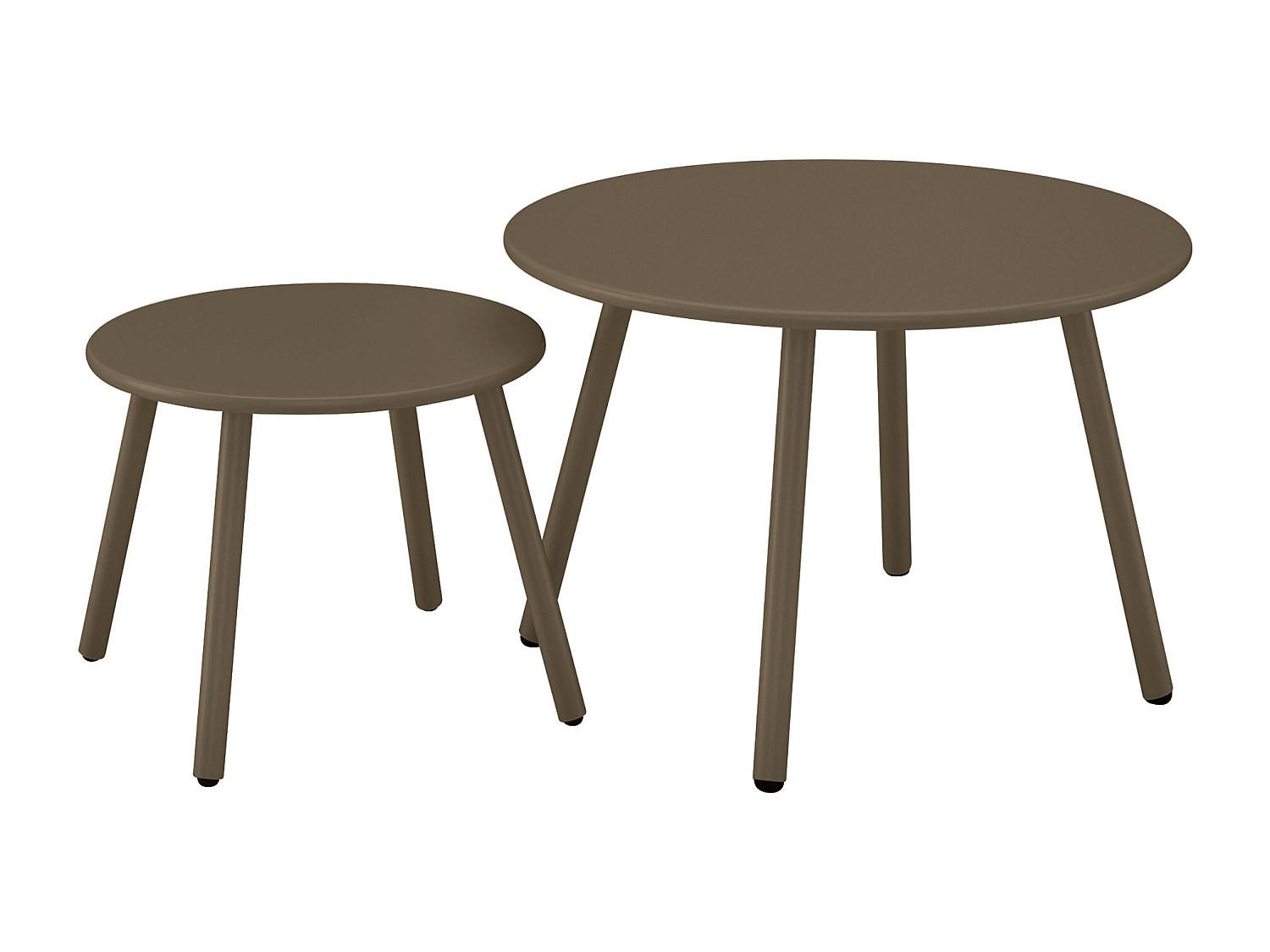 2ER-SET Garten-Beistelltische - Metall - Taupe - MIRMANDE von MYLIA - Taupe, Metall (60/60/34cm) - Vente-Unique
