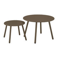 2ER-SET Garten-Beistelltische - Metall - Taupe - MIRMANDE von MYLIA - Taupe, Metall (60/60/34cm) - Vente-Unique