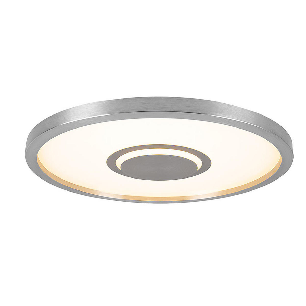 LED DECKENLEUCHTE Backlight Nickel-matt Rund - Silberfarben, Kunststoff (42.5/42.5/3.6cm) - Briloner