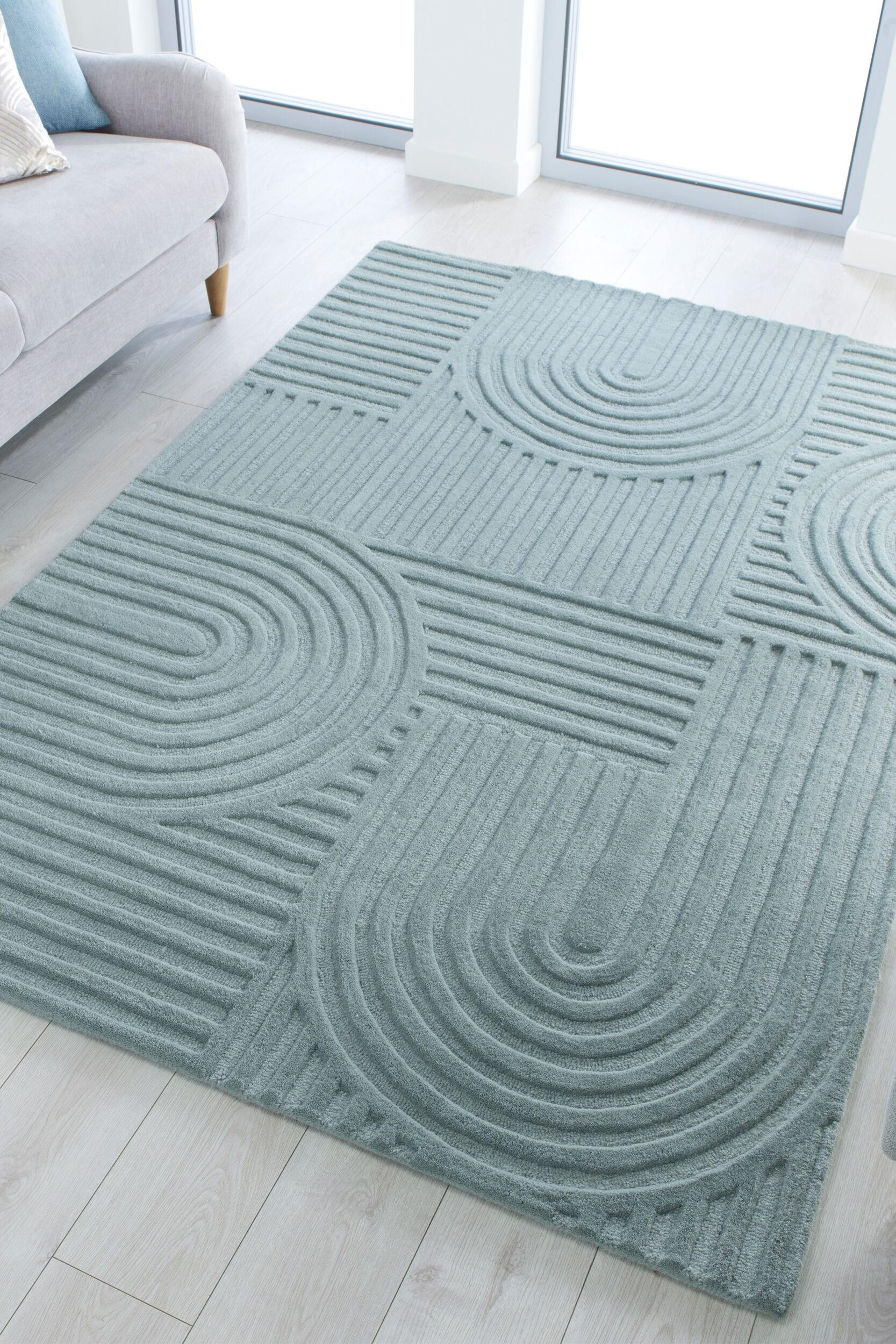WOLLTEPPICH Pastell-Design, handgetuftet LEVEN BLAKE, Türkis 160x230 cm - Türkis, Textil (160/230cm) - KADIMA DESIGN