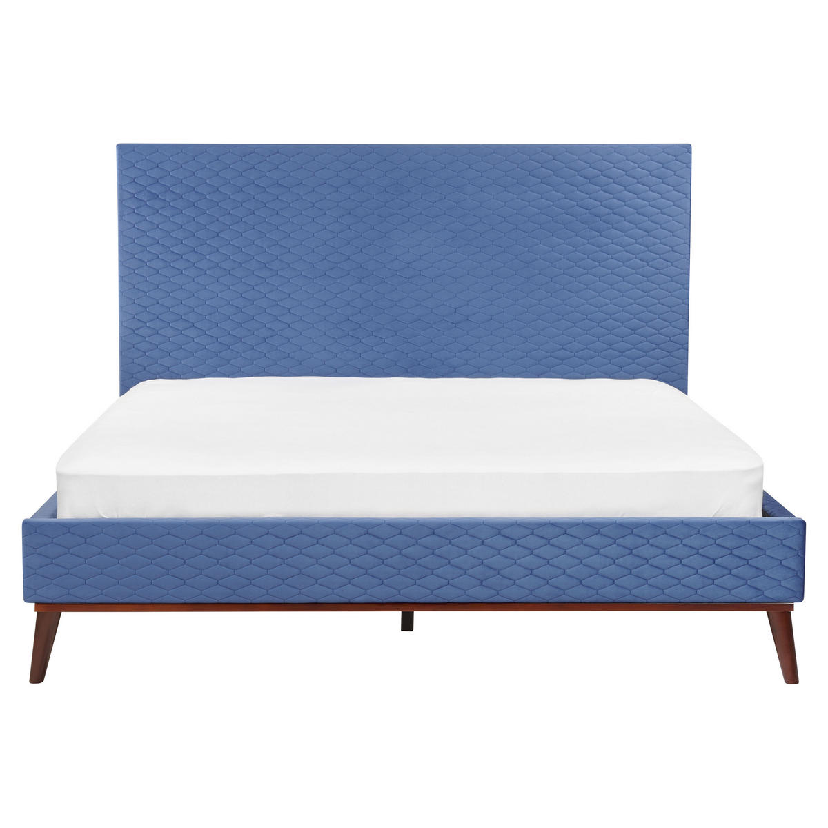 POLSTERBETT mit Lattenrost 180/200 cm Blau Bayonne - Blau, Textil (180/200cm) - Beliani