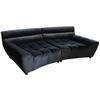 BIG SOFA NERLA Schwarz Webstoff - Dunkelbraun/Schwarz, Textil (260/78/165cm) - KAWOLA