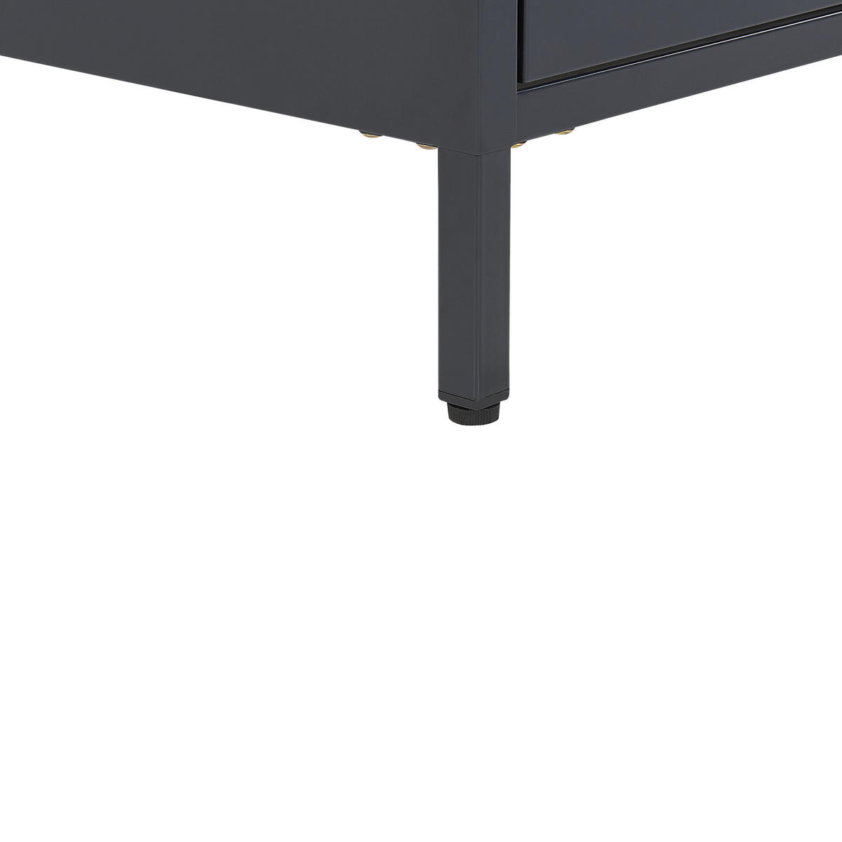NACHTTISCH graphitgrau 2 Schubladen Malavi - Grau, Metall (43/55/40cm) - Beliani