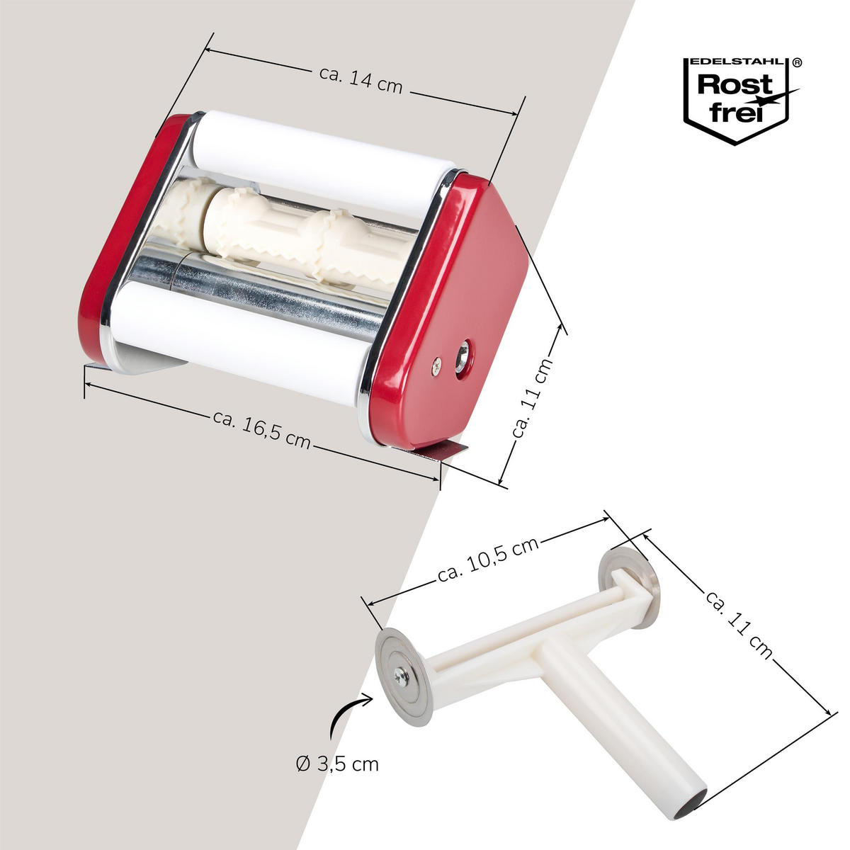 RAVIOLIAUFSATZ-SET, rot - Rot, Metall (16.5/11/14cm) - bremermann